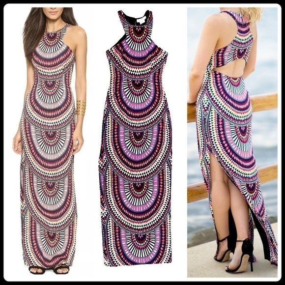 Mara Hoffman El Munro Navy Column Maxi Dress